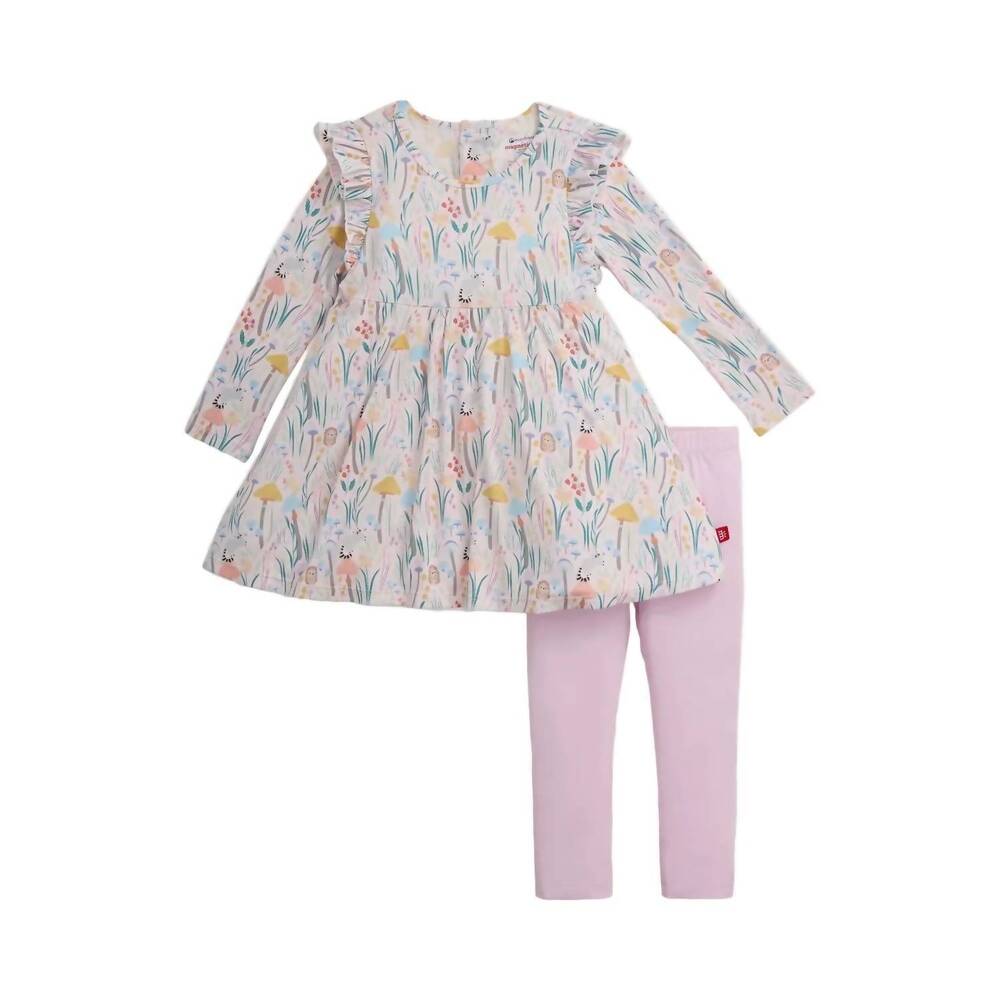NEW MAGNETIC ME girl's shroom and bloom modal magnetic dress and legging set in